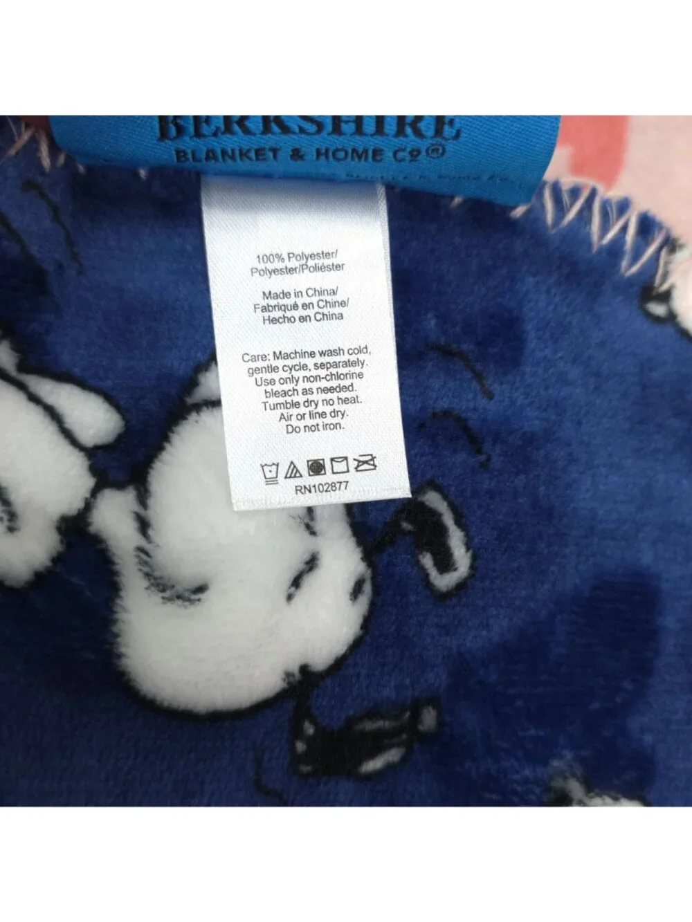 Peanuts Snoopy Reversible Velvet Soft Throw Blanket 50x70 Inch Blue Pink